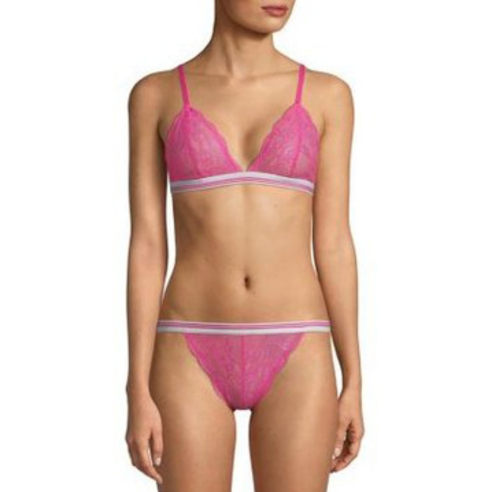 SAM EDELMAN Pink Scallop Lace Tanga - Picture 2 of 7